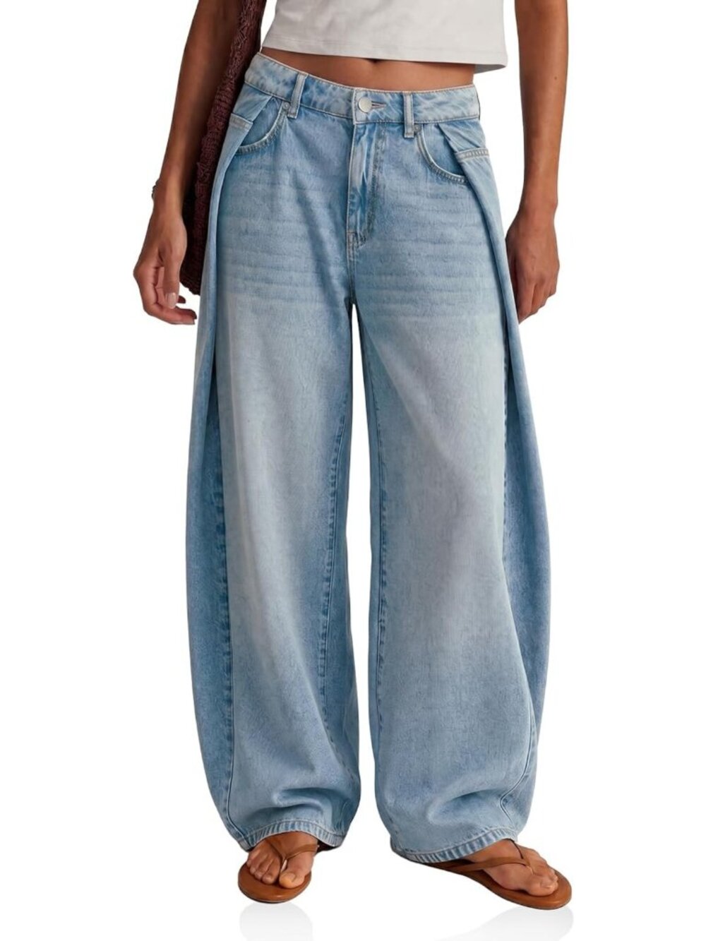 High-Waisted Baggy Pleated Jeans | Wide Leg Y2K Denim Pants for Women